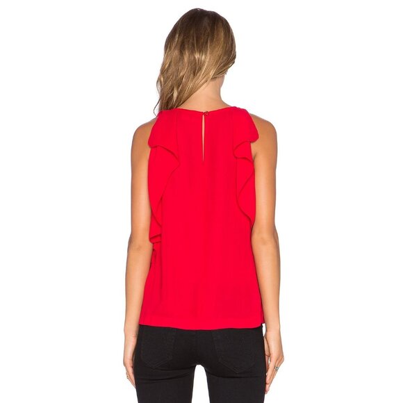 Kate Spade Ruffled Red Sleeveless Blouse - Picture 3 of 7